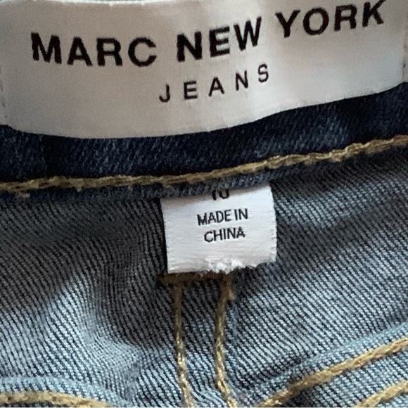 Marc New York Jeans Distressed High Rise Sz 10 Mini Skirt Stretch Denim - Picture 3 of 10